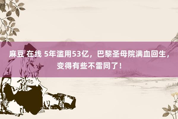 麻豆 在线 5年滥用53亿，巴黎圣母院满血回生，变得有些不雷同了！