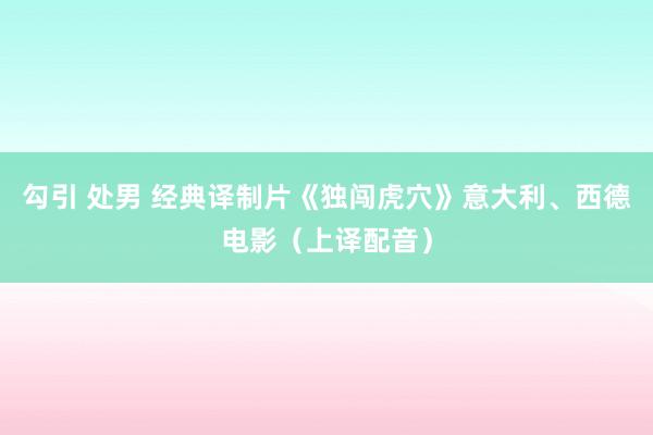 勾引 处男 经典译制片《独闯虎穴》意大利、西德电影（上译配音）